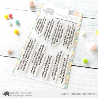 Mama Elephant, clear stamp, Inside Birthday Messages