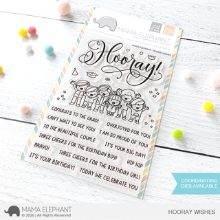 Mama Elephant, clear stamp, Hooray Wishes