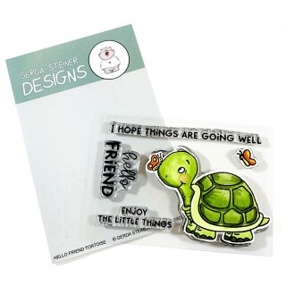 Gerda Steiner Designs, Hello Friend Tortoise 3x4 Clear Stamp Set