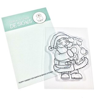 Gerda Steiner Designs, Puppy Kisses for Santa 3x4 Clear Stamp Set