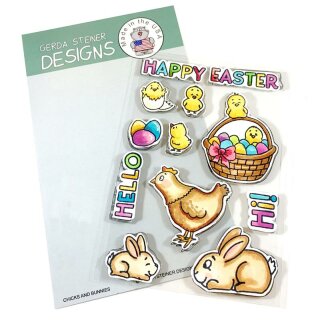 Gerda Steiner Designs, Chicks and Bunnies 4x6 Clear Stamp...