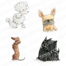 Stamping Bella, Rubber Stamp, FRENCHIE, SCOTTIE, POODLE AND DACHSIE
