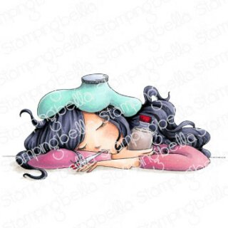 Stamping Bella, Rubber Stamp, UNDER THE WEATHER MOCHI GIRL