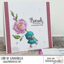 Stamping Bella, Rubber Stamp, BUNDLE GIRL WITH A ROSE