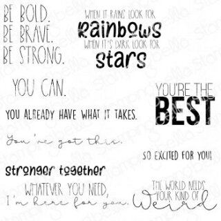 Stamping Bella, Rubber Stamp, ENCOURAGEMENT SENTIMENT SET