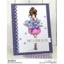Stamping Bella, Rubber Stamp, CURVY GIRL COLLECTING CRYSTALS