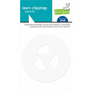 Lawn Fawn, reveal wheel templates: unicorn picnic add-on