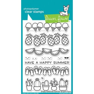 Lawn Fawn, clear stamp, simply celebrate summer