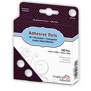 Scrapbook Adhesives, Adhesive Dots 3D / 3D Klebepunkte, 100 Stück, 12mm x2mm