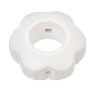 Schnulli-Blumenperle 29/12 mm, weiss, Btl. à 2 St.