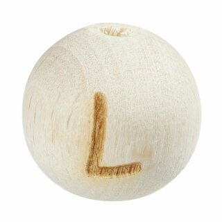Schnulli-Buchstaben-Kugel 12 mm, "L" Buche natur, 1 St.