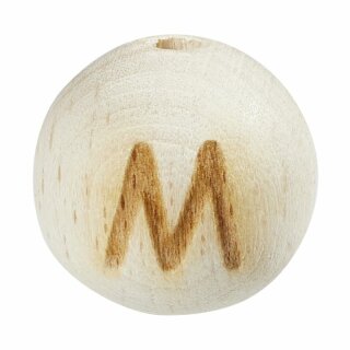 Schnulli-Buchstaben-Kugel 12 mm, "M" Buche...