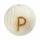 Schnulli-Buchstaben-Kugel 12 mm, "P" Buche natur, 1 St.