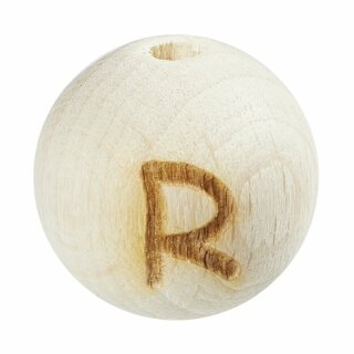 Schnulli-Buchstaben-Kugel 12 mm, "R" Buche natur, 1 St.