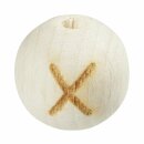 Schnulli-Buchstaben-Kugel 12 mm, "X" Buche...