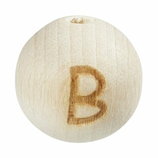 Schnulli-Buchstaben-Kugel 15 mm, "B" Buche natur, 1 St.