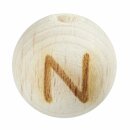 Schnulli-Buchstaben-Kugel 15 mm, "N" Buche...