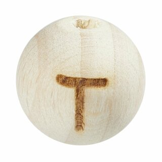 Schnulli-Buchstaben-Kugel 15 mm, "T" Buche...