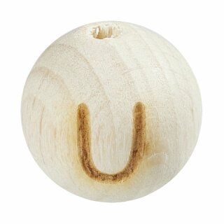 Schnulli-Buchstaben-Kugel 15 mm, "U" Buche...