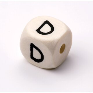 Schnulli-Buchstaben-Würfel 10 mm, "D", Ahorn natur hell, 1 St.