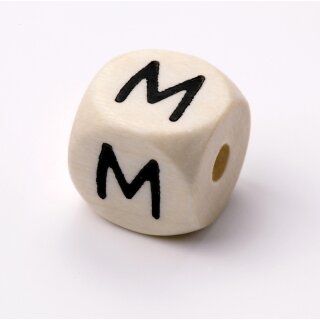 Schnulli-Buchstaben-Würfel 10 mm, "M", Ahorn natur hell, 1 St.