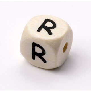 Schnulli-Buchstaben-Würfel 10 mm, "R", Ahorn natur hell, 1 St.