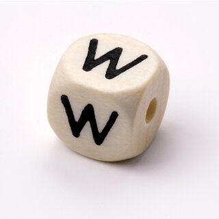 Schnulli-Buchstaben-Würfel 10 mm, "W", Ahorn natur hell, 1 St.