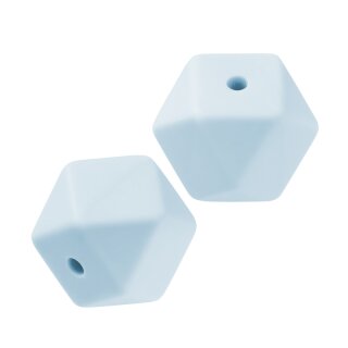 Schnulli-Silikon Perle Sechseck 14 mm, hellblau, 1 St.