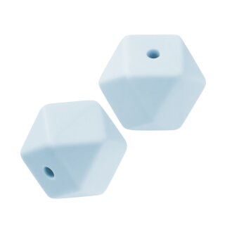 Schnulli-Silikon Perle Sechseck 14 mm, hellblau, 1 St.