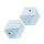 Schnulli-Silikon Perle Sechseck 14 mm, hellblau, 1 St.