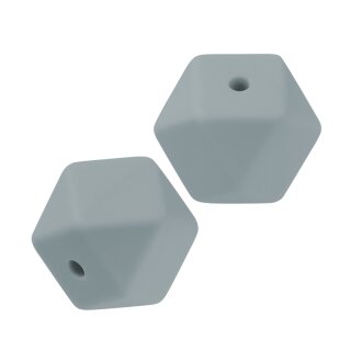 Schnulli-Silikon Perle Sechseck 14 mm, grau, 1 St.