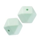 Schnulli-Silikon Perle Sechseck 14 mm, mint, 1 St.