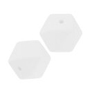 Schnulli-Silikon Perle Sechseck 14 mm, weiss, 1 St.