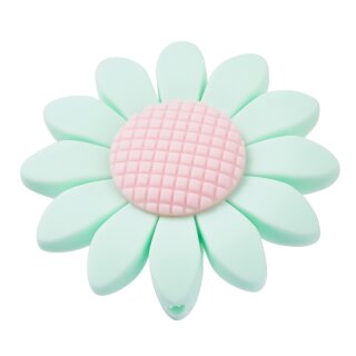 Schnulli-Silikon Blume 40 mm, mint