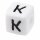 Schnulli-Buchstaben-Würfel 6 mm, "K", Kunststoff, 1 St.