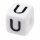 Schnulli-Buchstaben-Würfel 6 mm, "U", Kunststoff, 1 St.