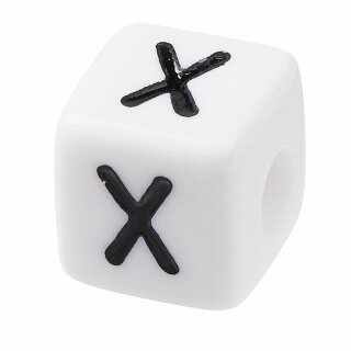 Schnulli-Buchstaben-Würfel 6 mm, "X", Kunststoff, 1 St.