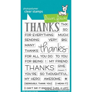 Lawn Fawn, clear stamp, thanks thanks thanks