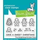 Lawn Fawn, clear stamp, tiny gingerbread