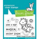 Lawn Fawn, clear stamp, winter dragon