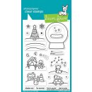 Lawn Fawn, clear stamp, snow globe scenes