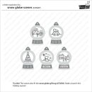 Lawn Fawn, clear stamp, snow globe scenes