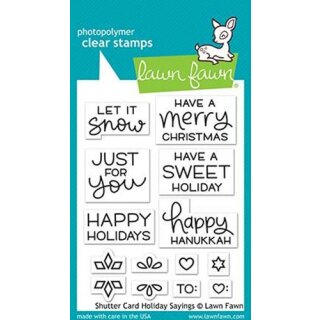 Lawn Fawn, clear stamp, shutter card holiday sayings