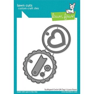 Lawn Fawn, lawn cuts/ Stanzschablone, scalloped circle gift tag