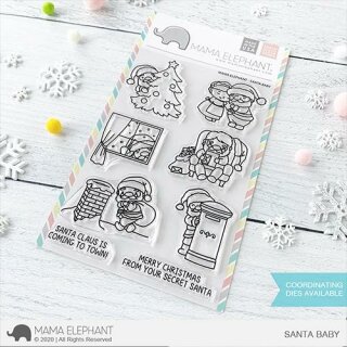 Mama Elephant, clear stamp, Santa Baby