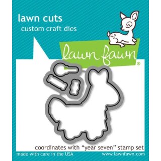 Lawn Fawn, lawn cuts/ Stanzschablone, year seven/ Pinata