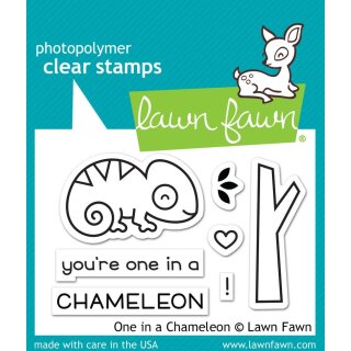 Lawn Fawn, clear stamp, one in a chameleon