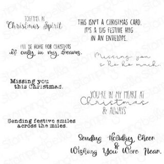 Stamping Bella, Rubber Stamp, LONG DISTANCE CHRISTMAS SENTIMENT SET