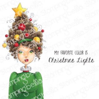 Stamping Bella, Rubber Stamp, MOCHI CHRISTMAS TREE GIRL