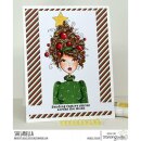 Stamping Bella, Rubber Stamp, MOCHI CHRISTMAS TREE GIRL